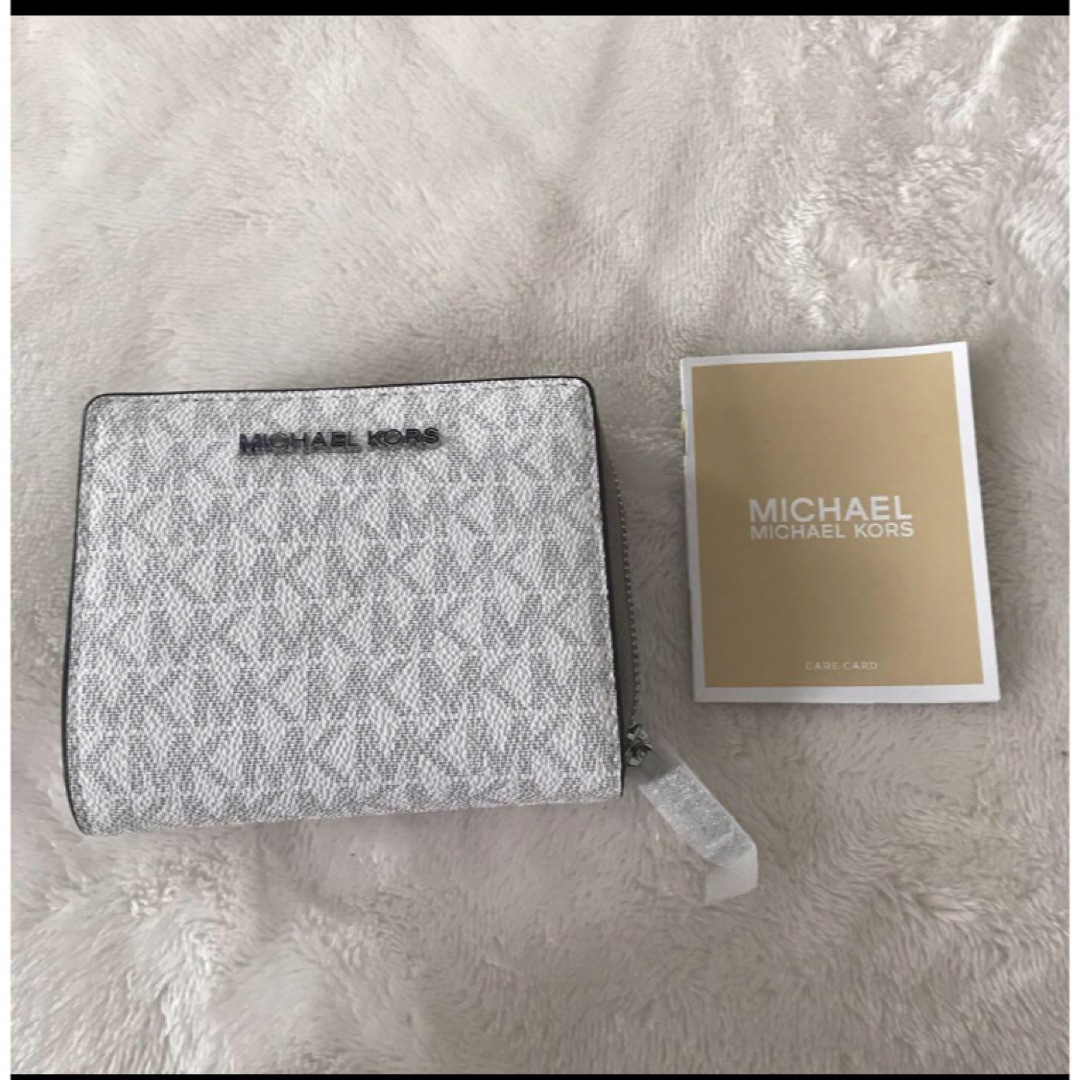 新品☆MICHAEL KORS  ホワイト レザー 折り財布 コインケース