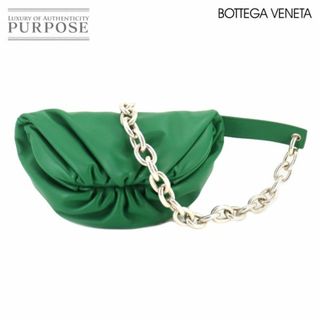 ボッテガヴェネタ(Bottega Veneta)の未使用 展示品 ボッテガ ヴェネタ BOTTEGA VENETA ザ チェーン ポーチ ボディ バッグ レザー グリーン 651445 シルバー 金具 VLP 90215655(ボディバッグ/ウエストポーチ)