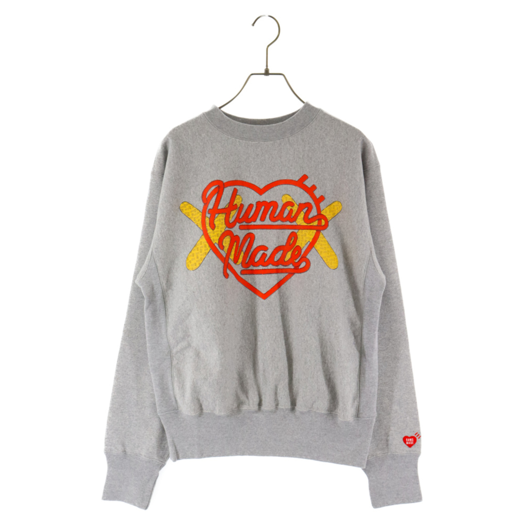 HUMAN MADE ヒューマンメイド 23AW×KAWS Made Sweatshirt×カウズ グラフィックプリント メイドスウェットトレーナー グレー XX26CS00353センチ肩幅