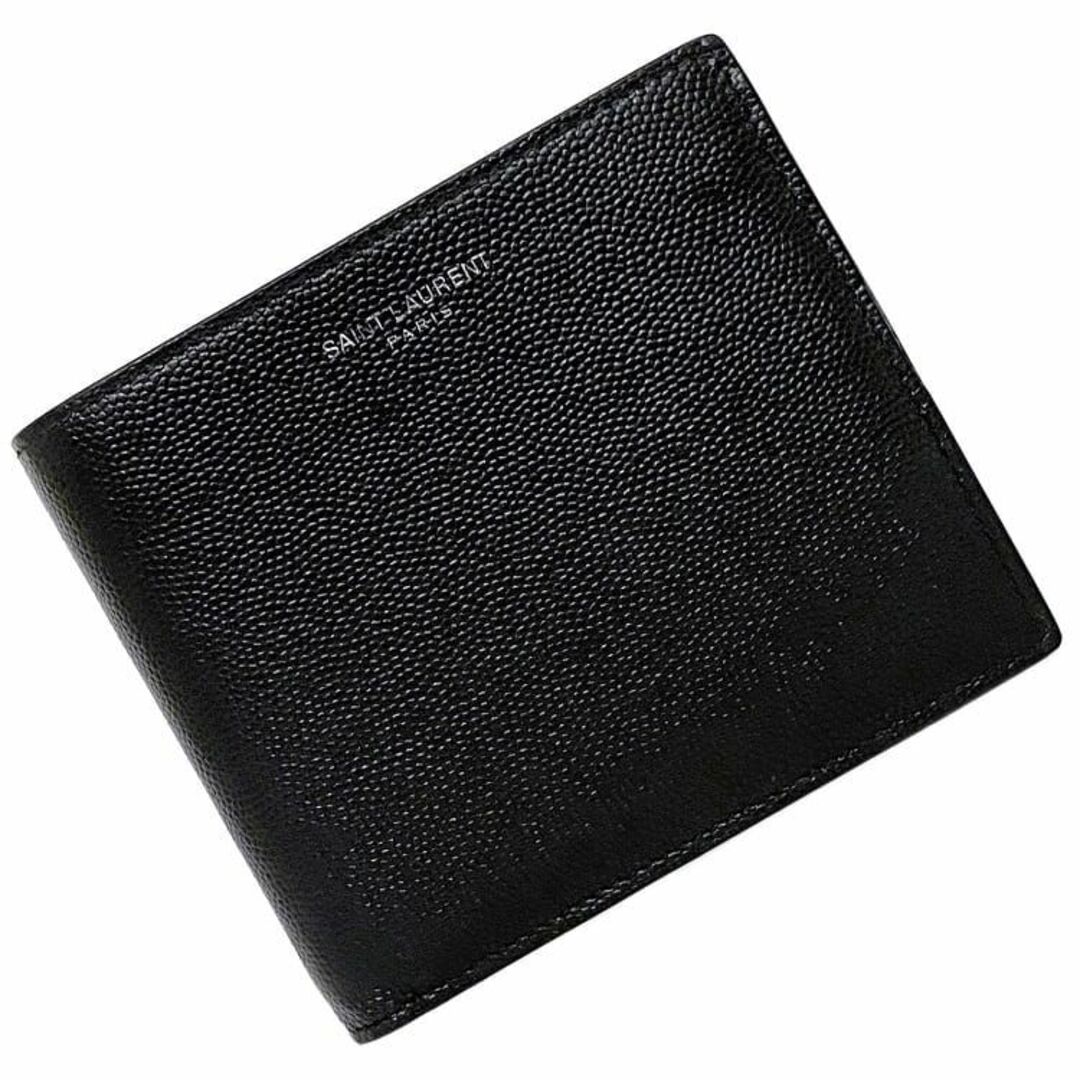 Saint Laurent - サンローラン 二つ折り 財布 ブラック 美品 レザーの