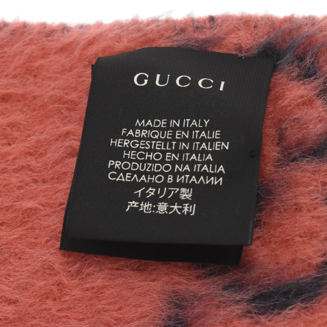 Gucci(グッチ)のGUCCI グッチ GG柄 マフラー アルパカ ウール ネイビー ピンク レディースのファッション小物(マフラー/ショール)の商品写真