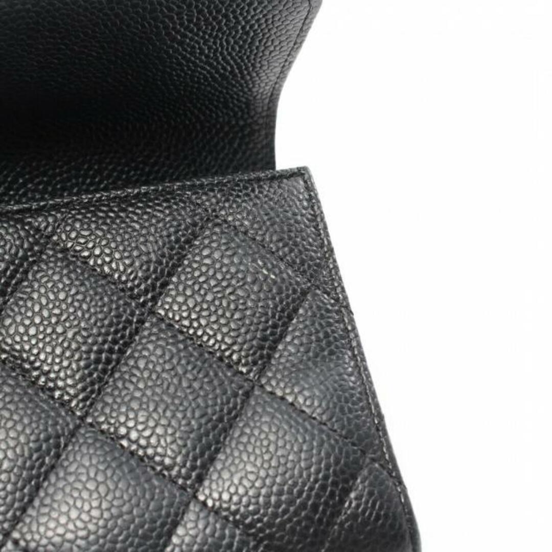 CHANEL(シャネル)のマトラッセ 二つ折り長財布 キャビアスキン ブラック シルバー金具 レディースのファッション小物(財布)の商品写真