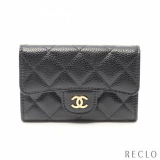 シャネル(CHANEL)のマトラッセ コインケース キャビアスキン ブラック ゴールド金具(財布)