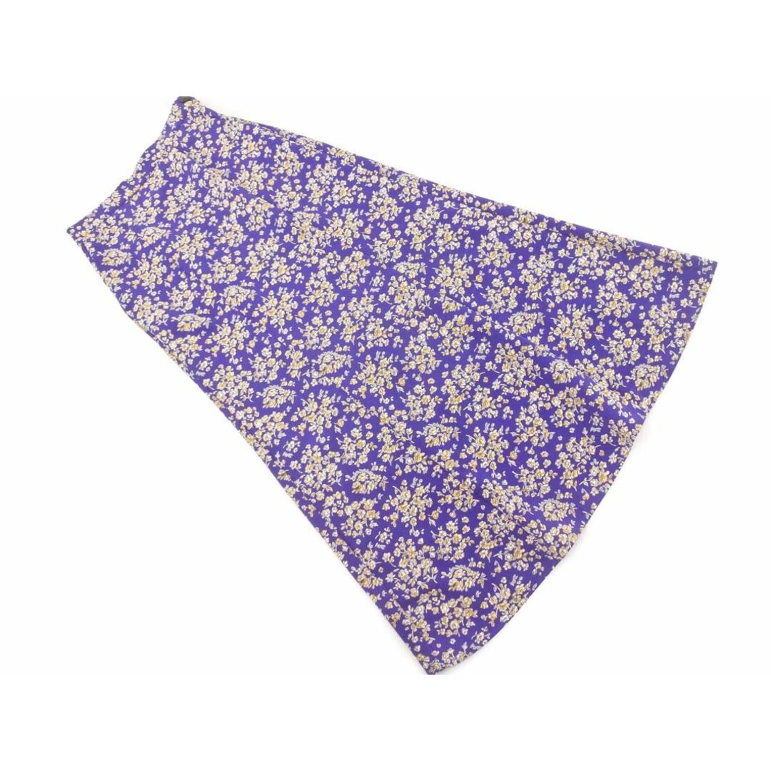 ROSE BUD(ローズバッド)のROSE BUD ローズバッド 花柄 ロング スカート sizeM/紫  ■■ レディース レディースのスカート(ロングスカート)の商品写真