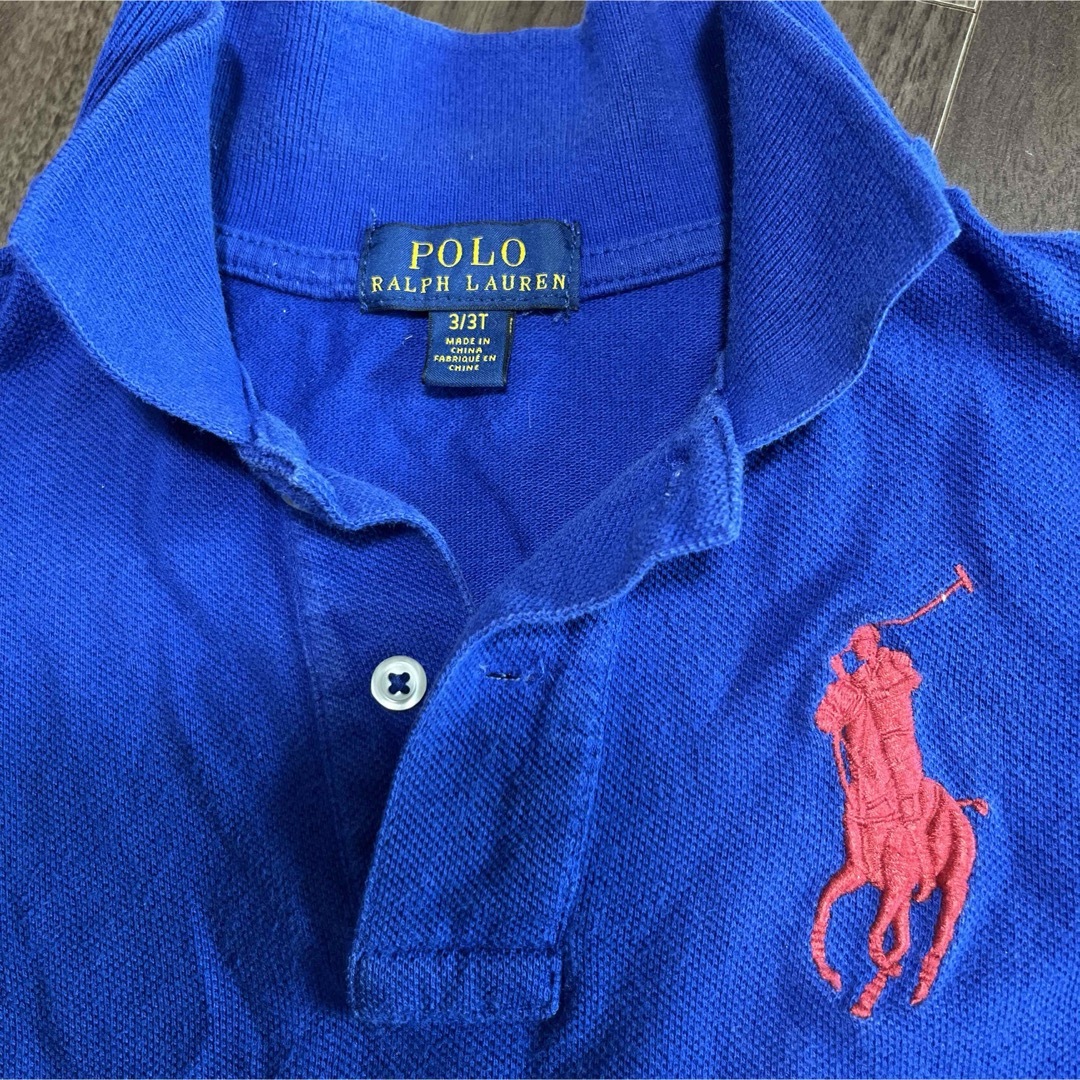 POLO RALPH LAUREN(ポロラルフローレン)のpoloラルフローレン　ビックポロ　ブルーTシャツ　3T   100㎝ キッズ/ベビー/マタニティのキッズ服男の子用(90cm~)(Tシャツ/カットソー)の商品写真