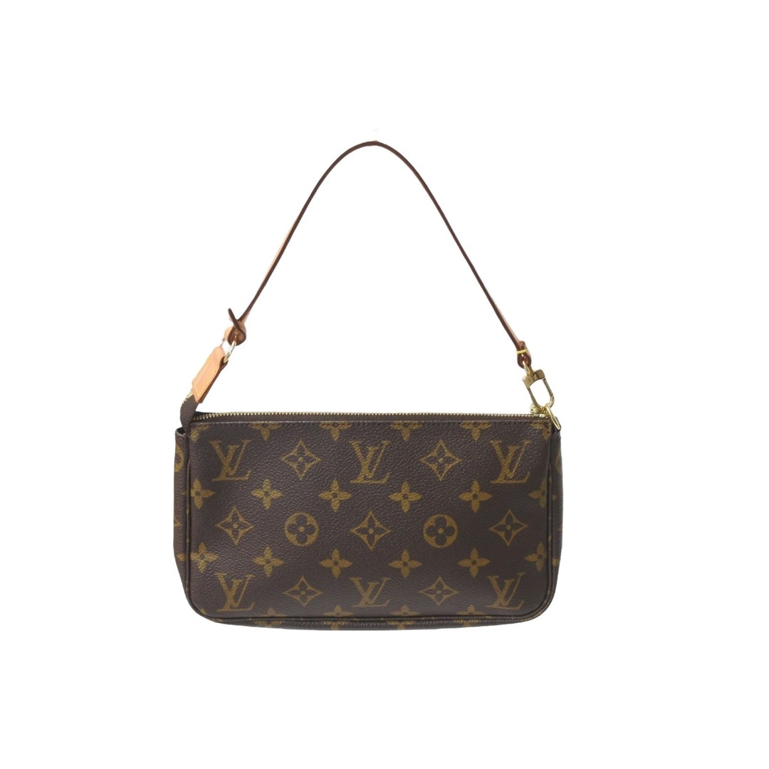 LOUIS VUITTON ルイヴィトン アクセサリーポーチ ポシェット・アクセソワール モノグラム M51980 ゴールド金具 美品  57398開閉式