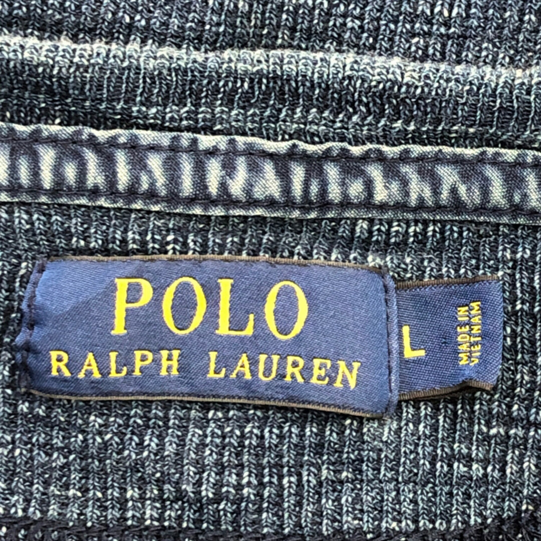 POLO RALPH LAUREN(ポロラルフローレン)のPolo by Ralph Lauren ポロ ラルフローレン 長袖Ｔシャツ ブルー (メンズ L) 中古 古着 P1532 メンズのトップス(Tシャツ/カットソー(七分/長袖))の商品写真