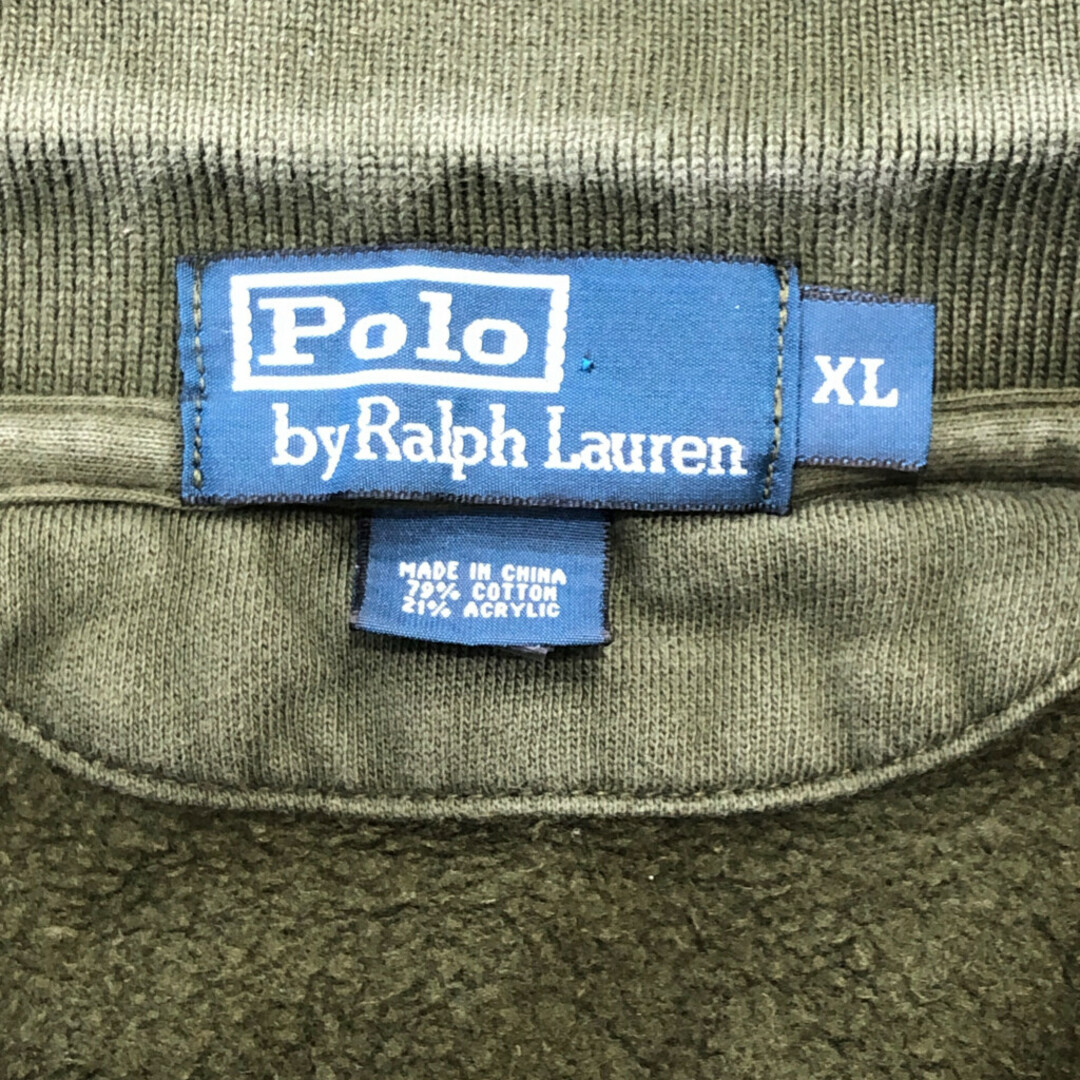 POLO RALPH LAUREN(ポロラルフローレン)の90年代 Polo by Ralph Lauren ポロ ラルフローレン 長袖ポロシャツ グリーン (メンズ XL) 中古 古着 P1534 メンズのトップス(ポロシャツ)の商品写真