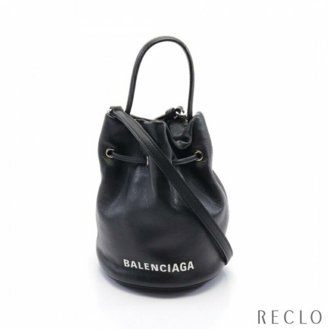 BALENCIAGA BAG(バレンシアガバッグ)のエブリデイ ドローストリング バケットバッグXS ハンドバッグ レザー ブラック 2WAY レディースのバッグ(ハンドバッグ)の商品写真