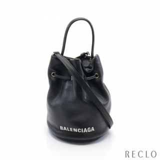 バレンシアガバッグ(BALENCIAGA BAG)のエブリデイ ドローストリング バケットバッグXS ハンドバッグ レザー ブラック 2WAY(ハンドバッグ)