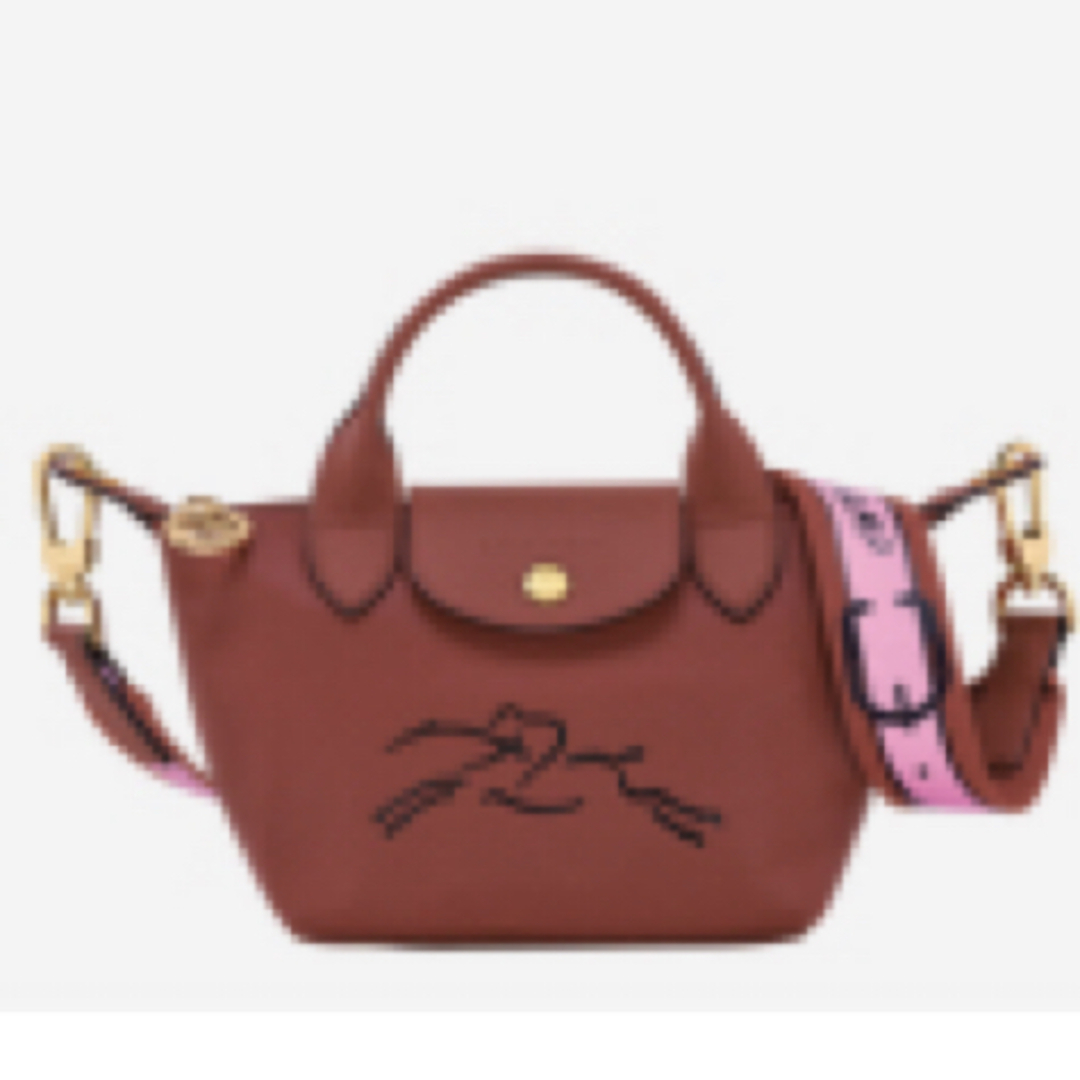 LONGCHAMP(ロンシャン)のロンシャン　ルプリアージュ　エクストラ　トップハンドル　マホガニー　限定品　XS レディースのバッグ(ハンドバッグ)の商品写真