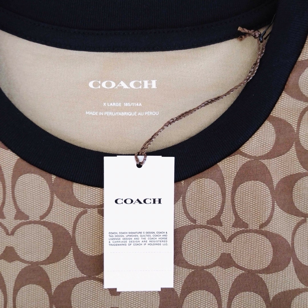 【新品タグ付】COACH コーチ シグネチャー Tシャツ カーキ メンズ XL