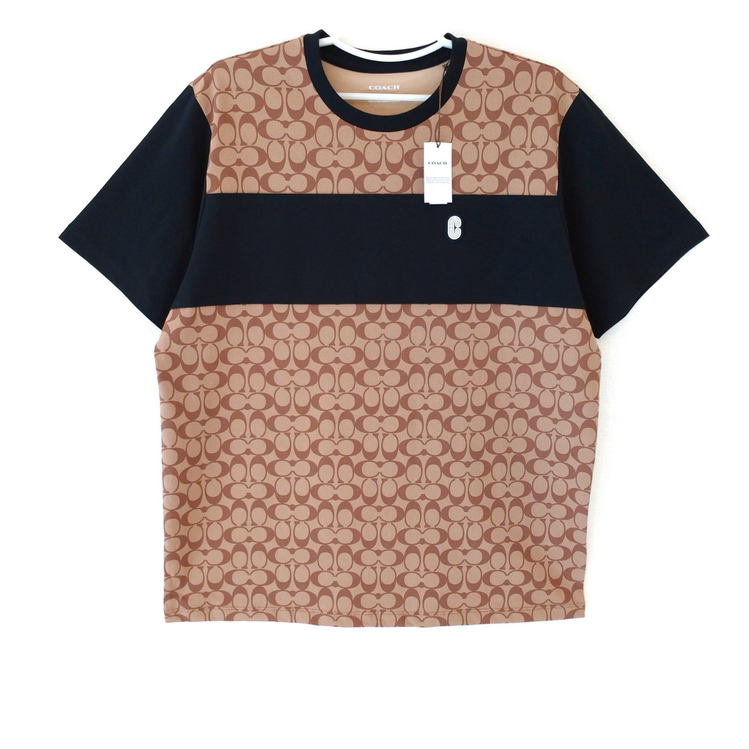 【新品タグ付】COACH コーチ シグネチャー Tシャツ カーキ メンズ XL