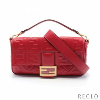 フェンディ(FENDI)のバゲット ラージ FFロゴ ハンドバッグ レザー レッド 2WAY(ハンドバッグ)