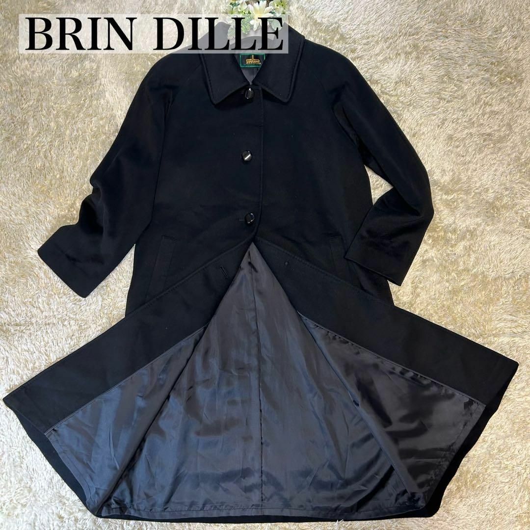 【極美品】ブランディーユカシミヤ100% コート 黒 Aライン 大きいサイズのサムネイル