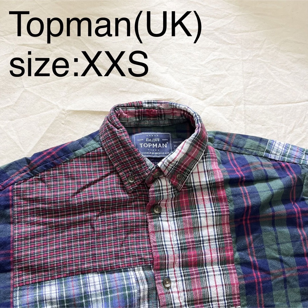 TOPMAN(トップマン)のTopman(UK)ビンテージクレイジーチェックフランネルシャツ メンズのトップス(シャツ)の商品写真