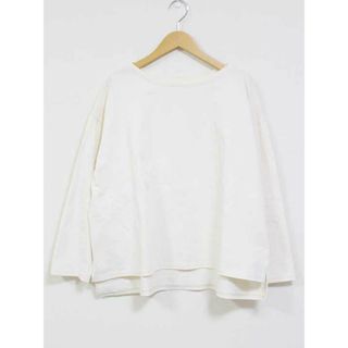 ネストローブ(nest Robe)の【秋物 新入荷】☆nest Robe/ネストローブ☆コットンカットソー/ボートネック/バックロング/無地/長袖 ホワイト/白 レディース【中古】春秋 720132(Tシャツ(半袖/袖なし))