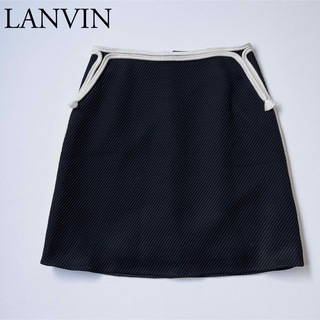 ランバン(LANVIN)の美品　LANVIN PARIS ランバン　ロープラインショートスカート　ブラック(ミニスカート)