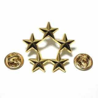 pin-1320　ラペルピン★ピンズ　五つ星　スター　星　ゴールド(その他)