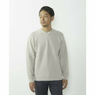 メンズメルローズ(MEN'S MELROSE)の【ライトグレー】洗える ストレッチ畦Vネックセーター(その他)