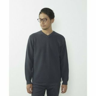 メンズメルローズ(MEN'S MELROSE)の【ブルーグレー】洗える ストレッチ畦Vネックセーター(その他)