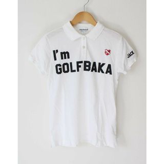 ジャックバニー(JACK BUNNY!!)の【値下げ】●Jack Bunny!!/ジャックバニー●GOLF BAKA/ポロシャツ/半袖/ゴルフウェア ホワイト/白 レディース 1【中古】春夏秋冬 520122(ポロシャツ)