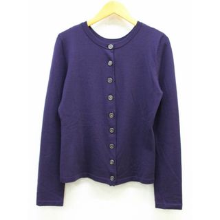 フォクシー(FOXEY)の【秋物 新入荷】♪FOXEY NEW YORK/フォクシーニューヨーク♪ニットカーディガン/セーター/長袖 パープル/紫 レディース 40【中古】秋冬 901132(カーディガン)