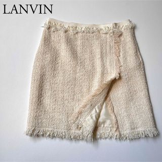 ランバン(LANVIN)の美品　LANVIN PARIS ランバン　ツイードスカート　ミニスカート(ミニスカート)