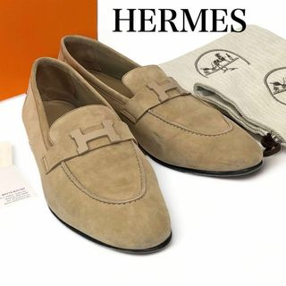 エルメス(Hermes)の【美品☆付属品完備】エルメス　モカシン　ローファー　コンスタンス　H スエード(スリッポン/モカシン)