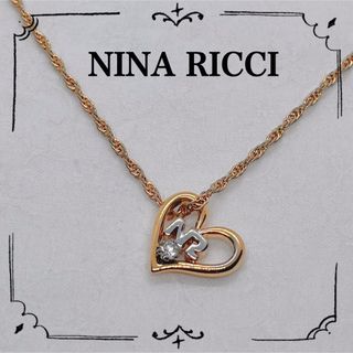 ニナリッチ(NINA RICCI)の09 ニナリッチ　オープンハート　ネックレス　ラインストーン　ハートネックレス(ネックレス)