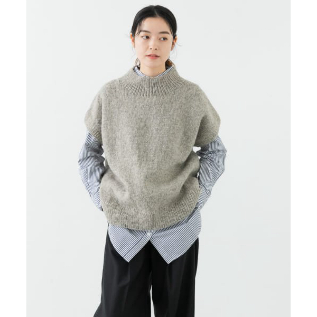 新品◎かぐれ◎ペルーワイドニットベスト//GRAY