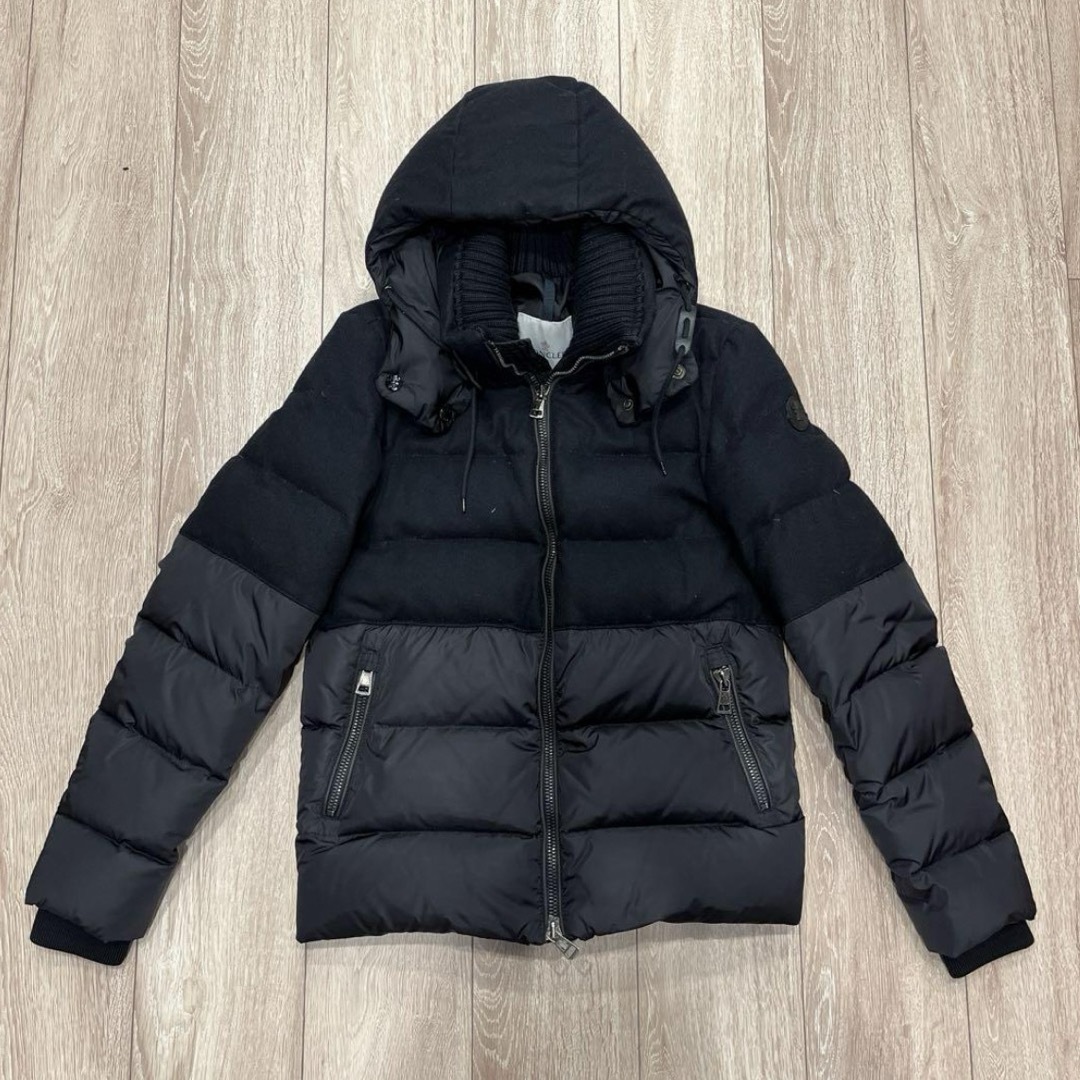 MONCLER - 美品 モンクレール ダウンジャケット ウールコンビ 黒