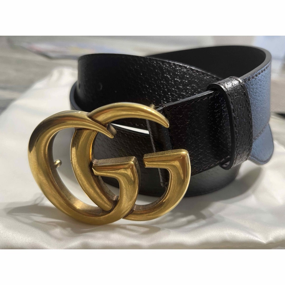 Gucci - GUCCI メンズ ベルト ダブルGバックル レザーベルトの通販 by