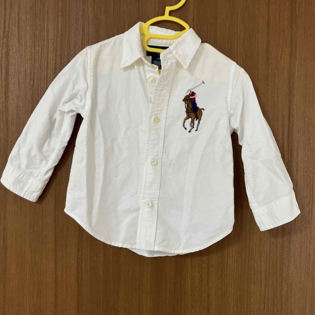 Ralph Lauren(ラルフローレン)のラルフローレン　白　シャツ　gap　90 24M ポロ　ビッグポニー　ポロベア キッズ/ベビー/マタニティのキッズ服男の子用(90cm~)(ブラウス)の商品写真