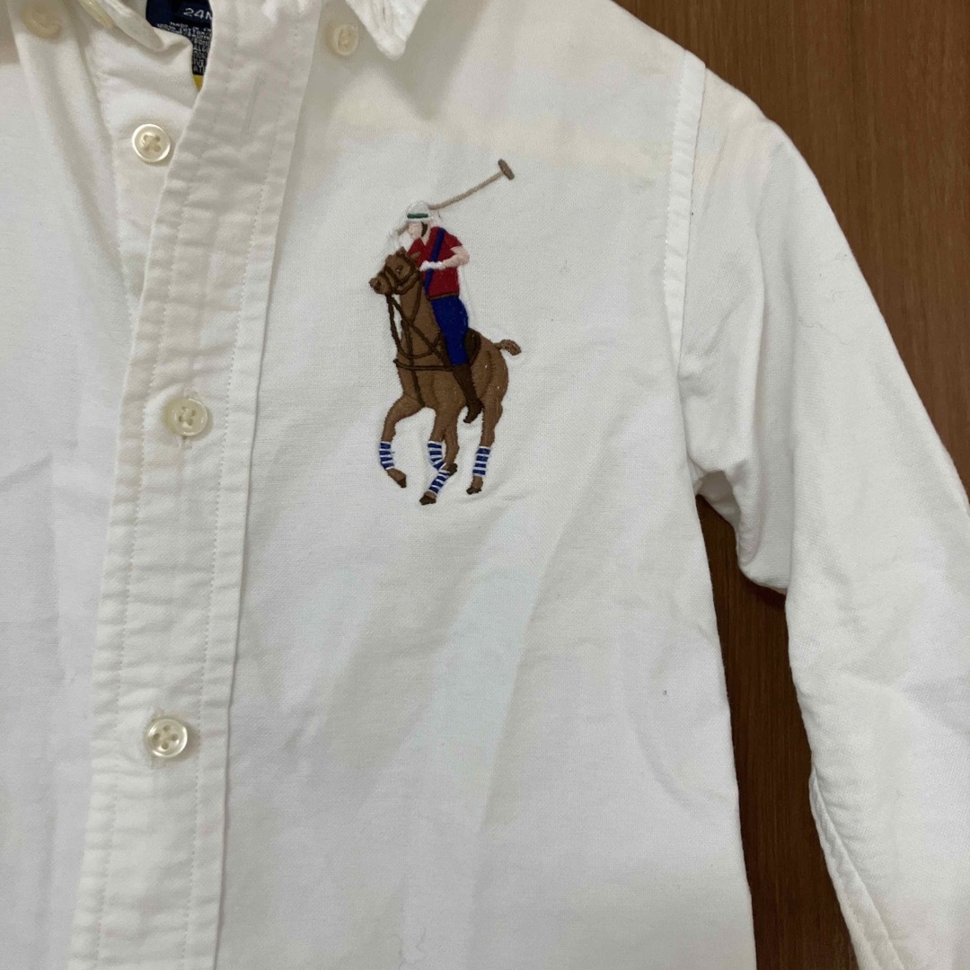 Ralph Lauren(ラルフローレン)のラルフローレン　白　シャツ　gap　90 24M ポロ　ビッグポニー　ポロベア キッズ/ベビー/マタニティのキッズ服男の子用(90cm~)(ブラウス)の商品写真