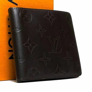 ルイヴィトン(LOUIS VUITTON)の【極美品】ルイヴィトン　ポルトフォイユ　マルコ　折財布　レザー　茶　黒　小銭(折り財布)