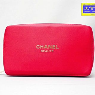 シャネル(CHANEL)のCHANEL シャネル シルク ポーチ ノベルティ レッド 非売品 中古A 【送料無料】 A-8289【質屋出品】(ポーチ)