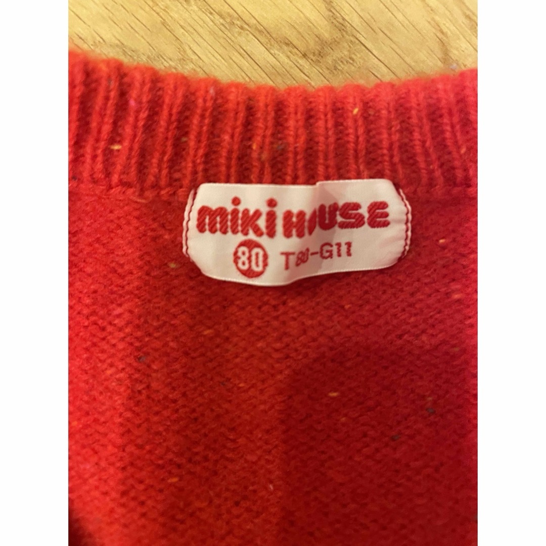 mikihouse(ミキハウス)のミキハウス　ニットカーディガン キッズ/ベビー/マタニティのベビー服(~85cm)(ジャケット/コート)の商品写真