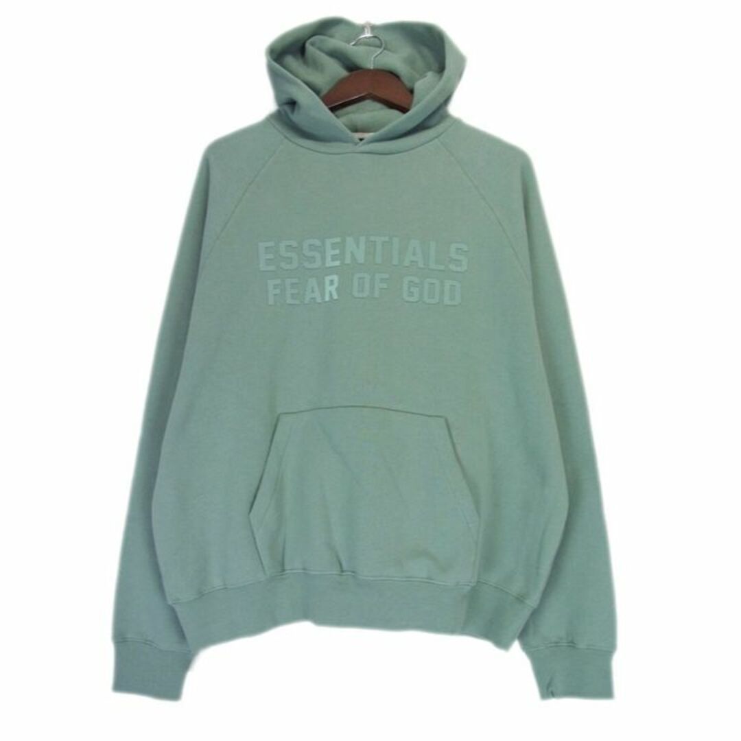 フィア オブ ゴッド エッセンシャルズ FEAR OF GOD ESSENTIALS ■ 23SS 【 Raglan Hoodie 】 フロント ラバー ロゴ ラグラン フーディ パーカー　w16187S採寸肩幅