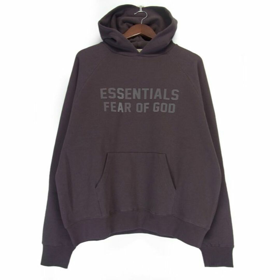 63cm袖丈フィア オブ ゴッド エッセンシャルズ FEAR OF GOD ESSENTIALS ■ 23SS 【 Raglan Hoodie 】 フロント ラバー ロゴ ラグラン フーディ パーカー　w16192