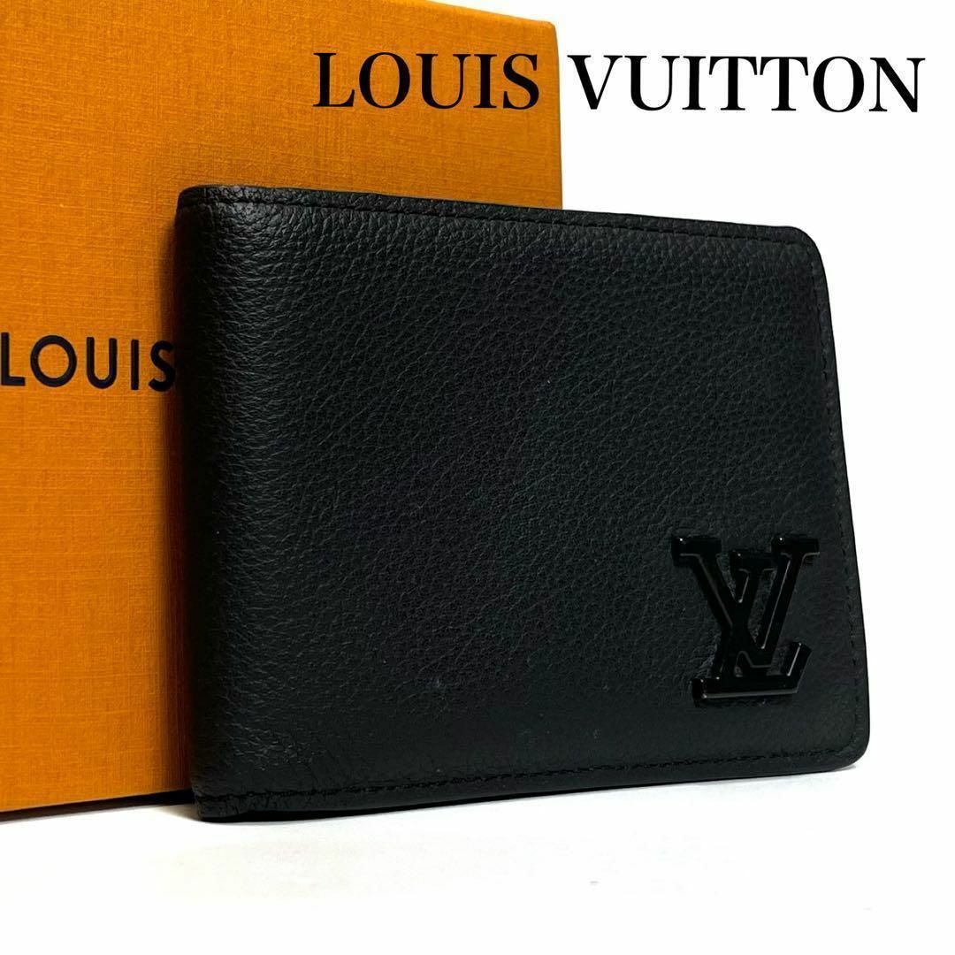 【極美品】LOUIS VUITTON アエラグラム　マルコ　折財布　黒　ブラックブラック付属品
