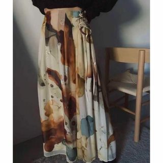 極美品 Ameri UNDRESSED AMELIA INK ART SKIRT(ロングスカート)