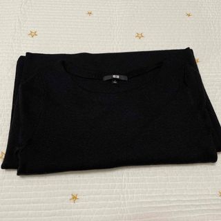 ユニクロ(UNIQLO)のUNIQLO ニットワンピース ブラック S(ひざ丈ワンピース)