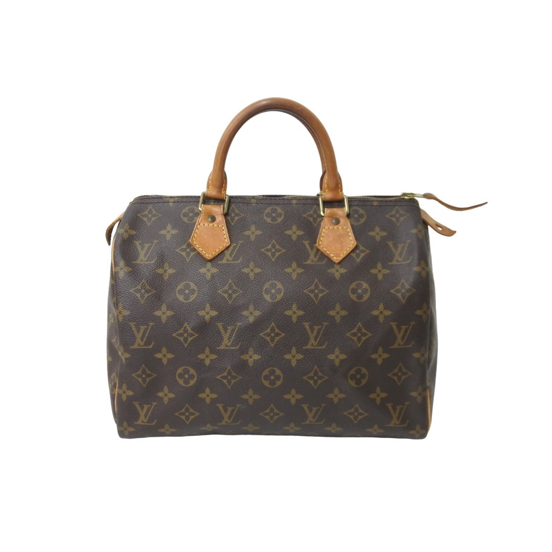 開閉式LOUIS VUITTON ルイヴィトン ボストンバッグ M41526 スピーディ30 モノグラム ブラウン ゴールド金具 良品  57460