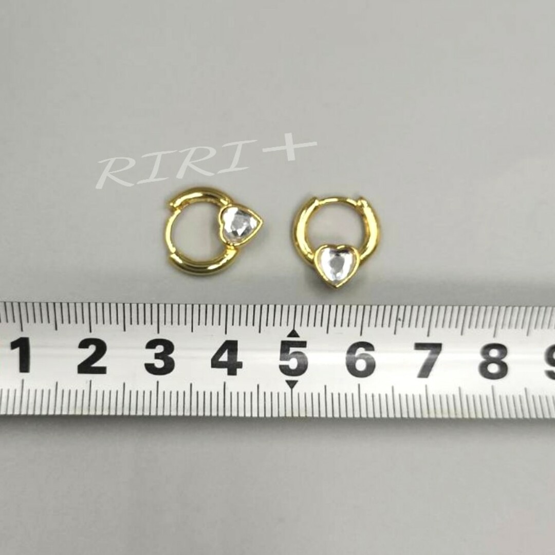 Urban Outfitters☆ 14K&ホワイトゴールド・ハートフープピアス BEAUTY&YOUTH UNITED ARROWS - No. A24 ビジュー ハートゴールド