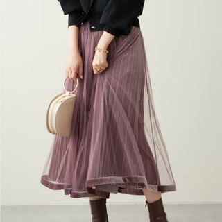 ナチュラルクチュール(natural couture)のサイズフリー  natural couture  スカート 紫  ラベンダー(ロングスカート)