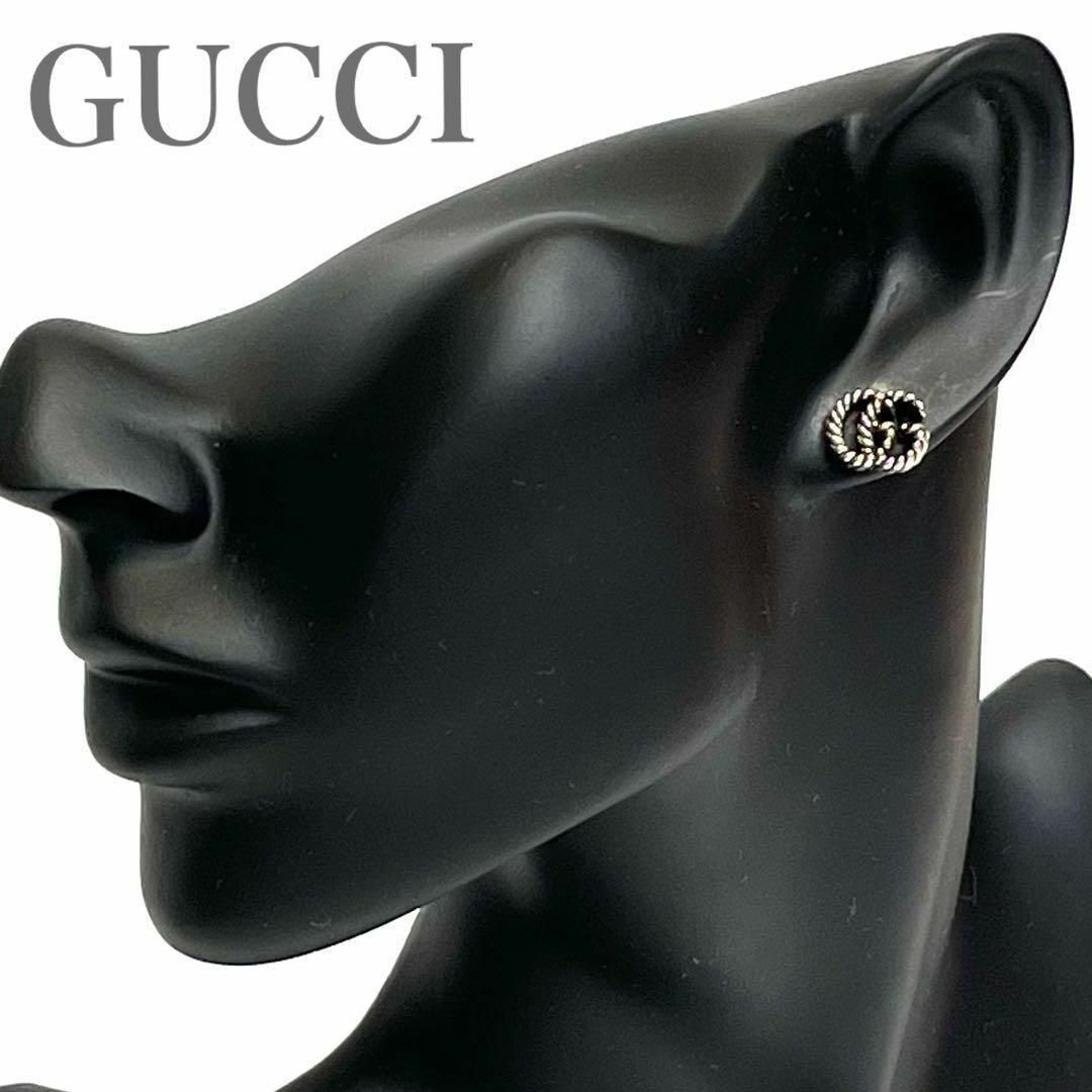 Gucci(グッチ)の【美品☆付属品完備】グッチ　ダブルg マーモント　シルバー　ピアス メンズのアクセサリー(ピアス(両耳用))の商品写真