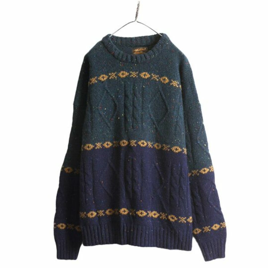 本日のタイムセール - ホットプレート / ホット 90s XL セーター ニット ケーブル ウール 総柄 エディーバウアー 男性用