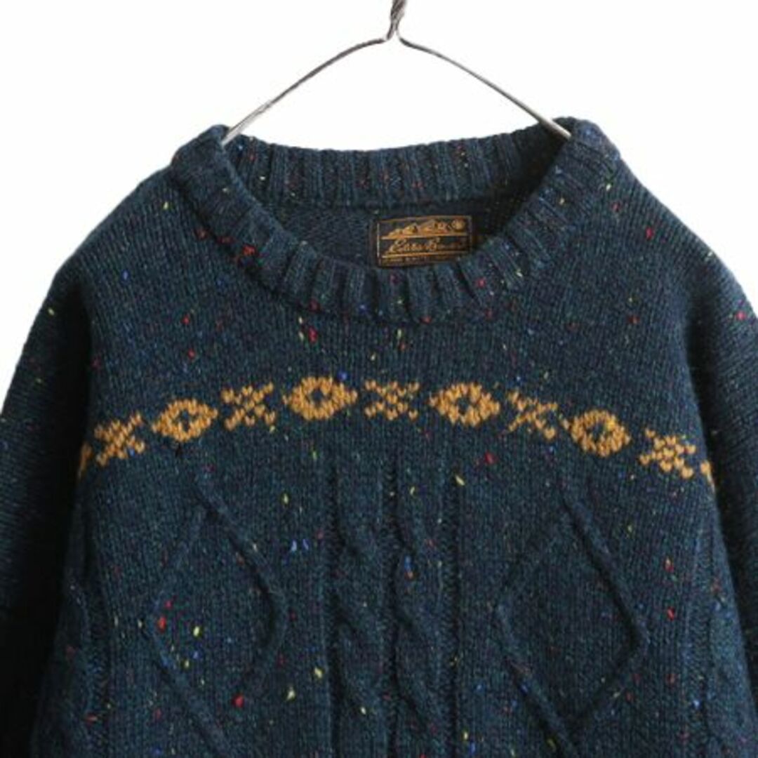 今年人気のブランド品や ケーブル ウール 総柄 エディーバウアー 90s ニット XL セーター 男性用