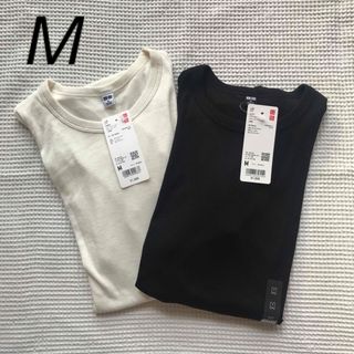 ユニクロ(UNIQLO)の【新品未使用】シアージャージークルーネックT（長袖）　ユニクロ　2枚セット M(Tシャツ(長袖/七分))